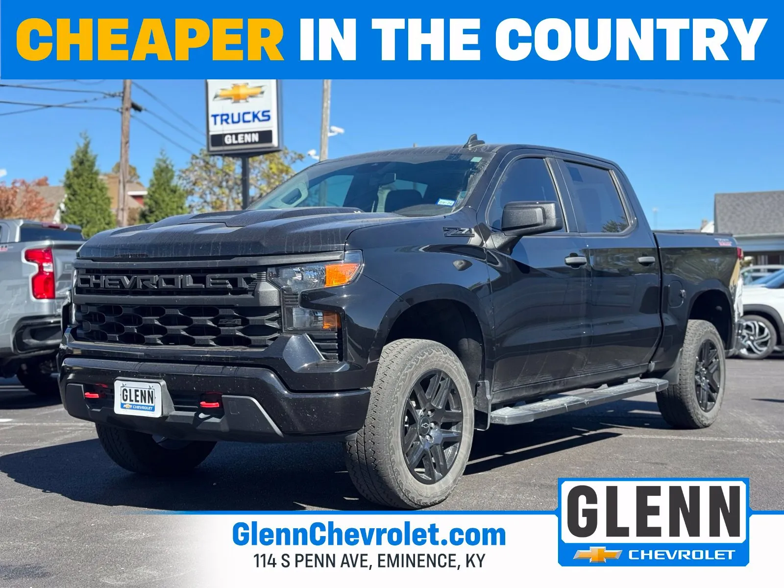Black 2024 Chevrolet Silverado 1500 Custom Trail Boss for sale in Eminence, KY