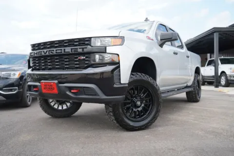 Silver 2021 Chevrolet Silverado 1500 4WD Crew Cab Short Bed Custom Trail Boss for sale in West Plains, MO
