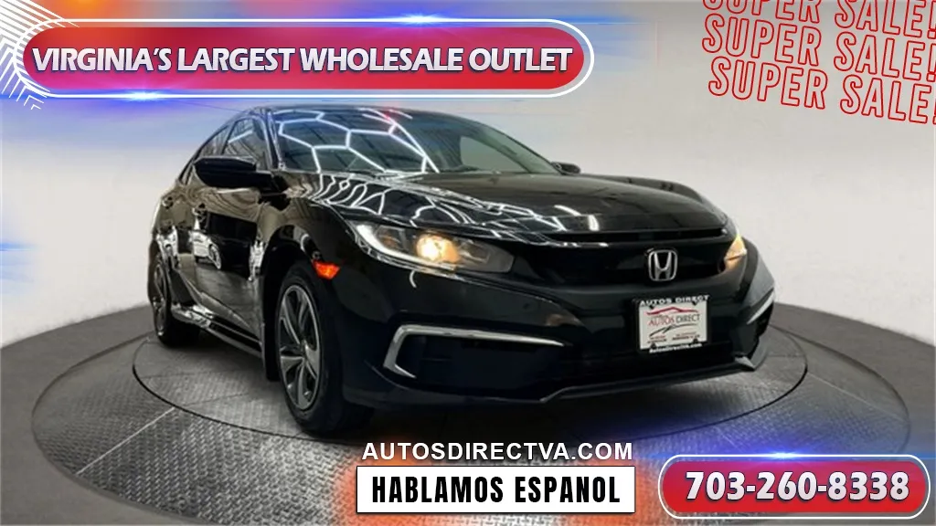 Black 2021 Honda Civic LX for sale in Fredericksburg, VA