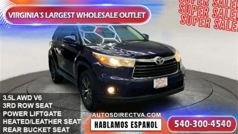 Blue 2016 Toyota Highlander XLE V6 for sale in Manassas, VA