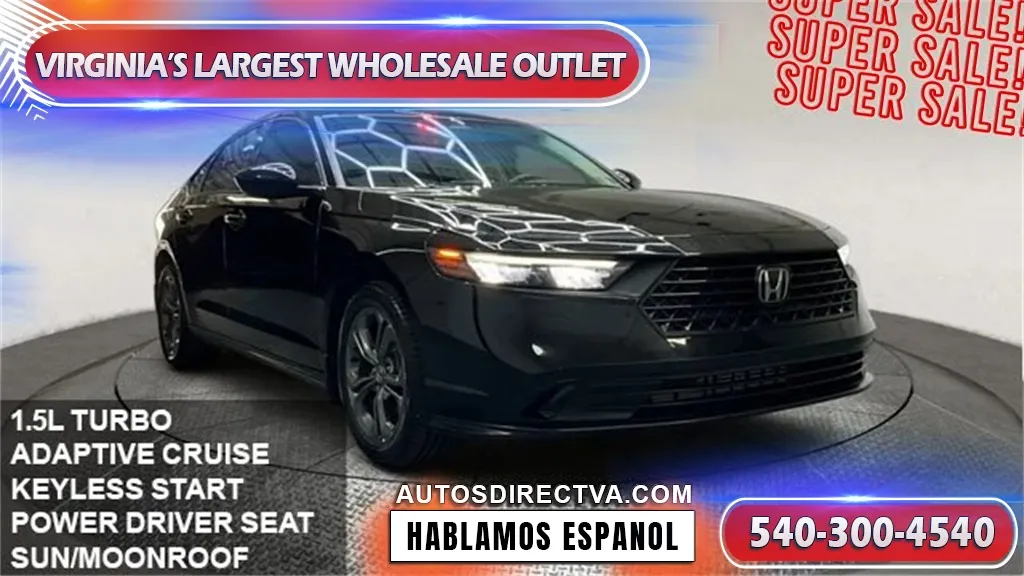 Black 2023 Honda Accord EX for sale in Fredericksburg, VA