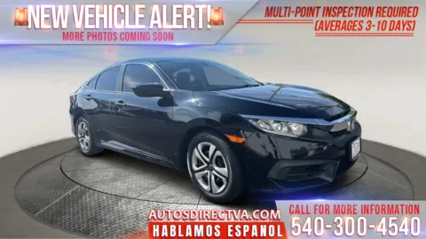 Black 2017 Honda Civic LX for sale in Manassas, VA