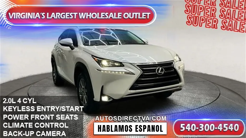 White 2016 Lexus NX 200t for sale in Fredericksburg, VA