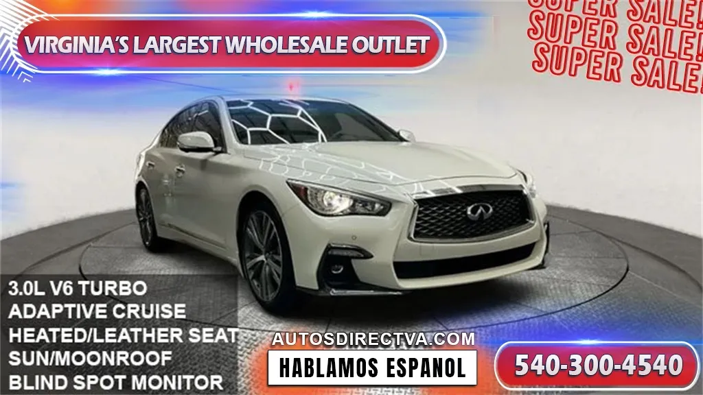 White 2021 INFINITI Q50 3.0t SENSORY for sale in Manassas, VA