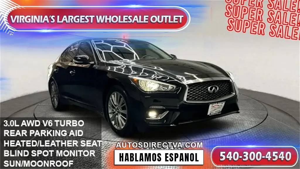 Black 2021 INFINITI Q50 3.0t LUXE for sale in Fredericksburg, VA
