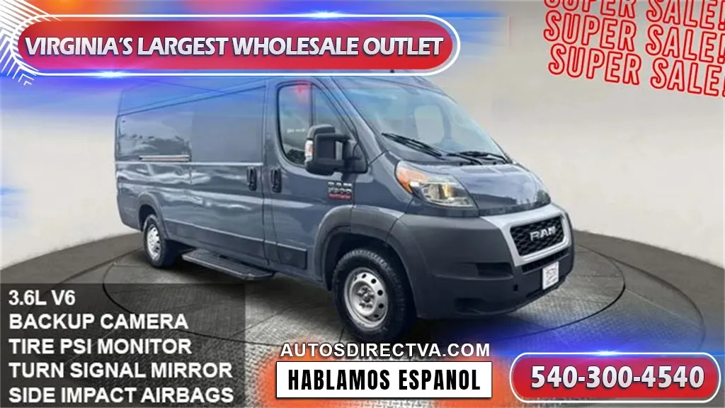 Blue 2019 Ram ProMaster 3500 High Roof for sale in Manassas, VA