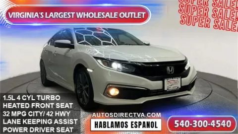 White 2019 Honda Civic EX for sale in Manassas, VA