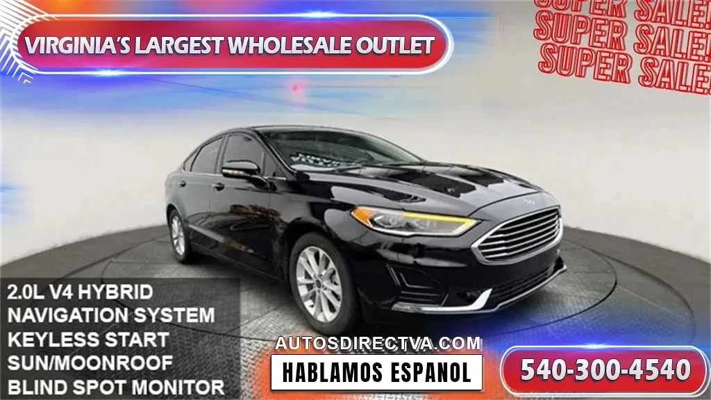 Black 2020 Ford Fusion Hybrid SEL for sale in Manassas, VA