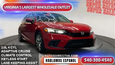 Red 2022 Honda Civic LX for sale in Manassas, VA
