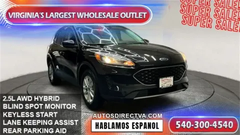 Black 2021 Ford Escape Hybrid SE for sale in Manassas, VA