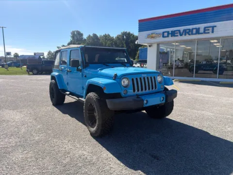Blue 2018 Jeep Wrangler JK Unlimited Sahara for sale in Darlington, SC