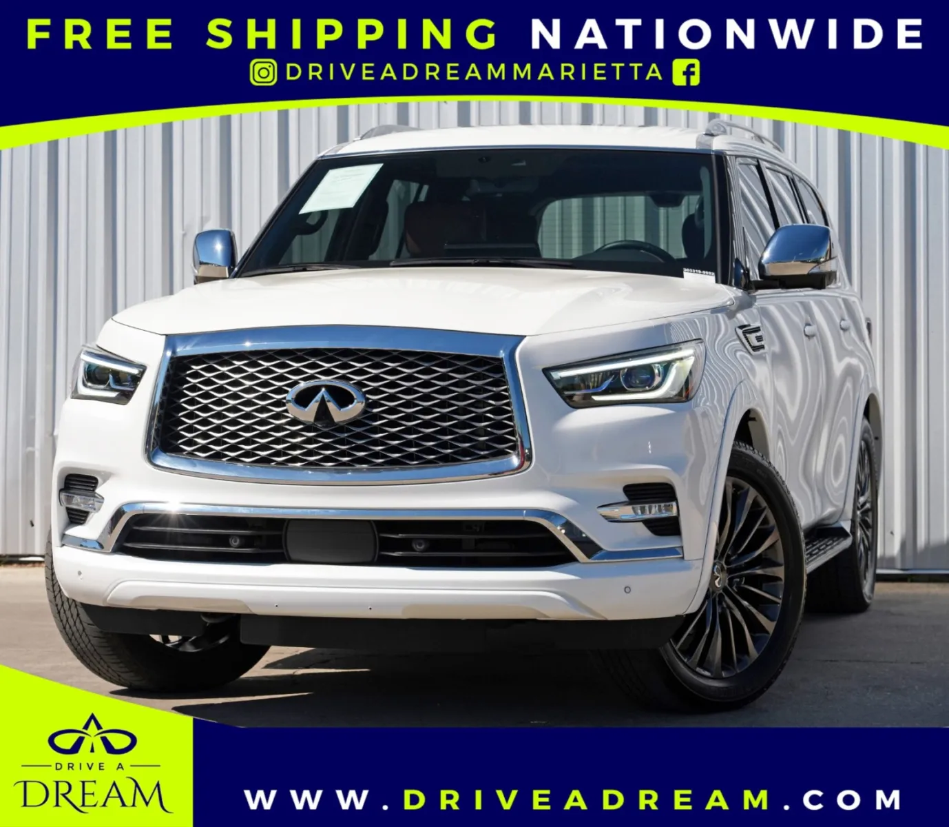 White 2023 INFINITI QX80 SENSORY for sale in Marietta, GA