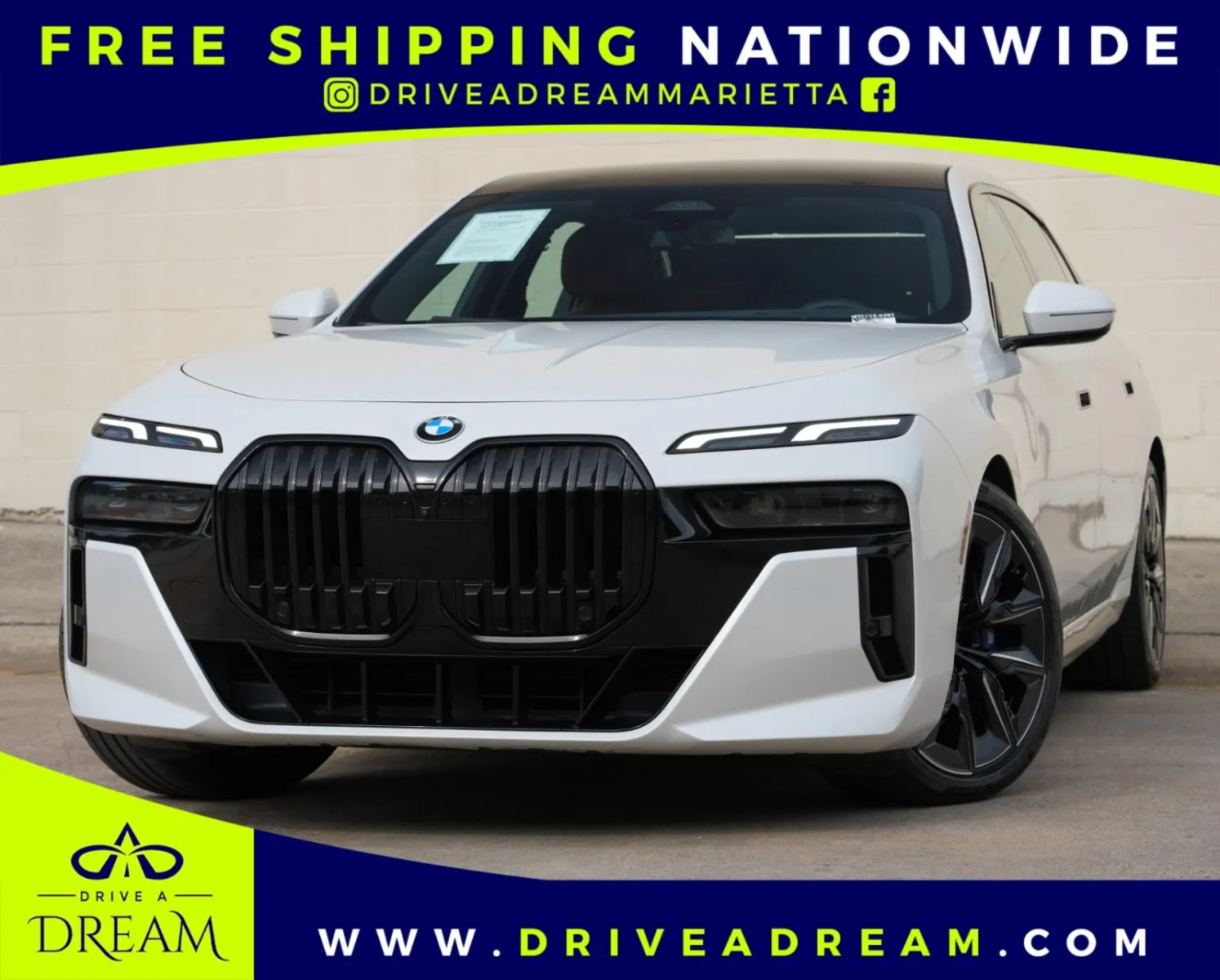 White 2023 BMW 7 Series 740i w/ M Sport & Parking Assist Packages for sale in Marietta, GA