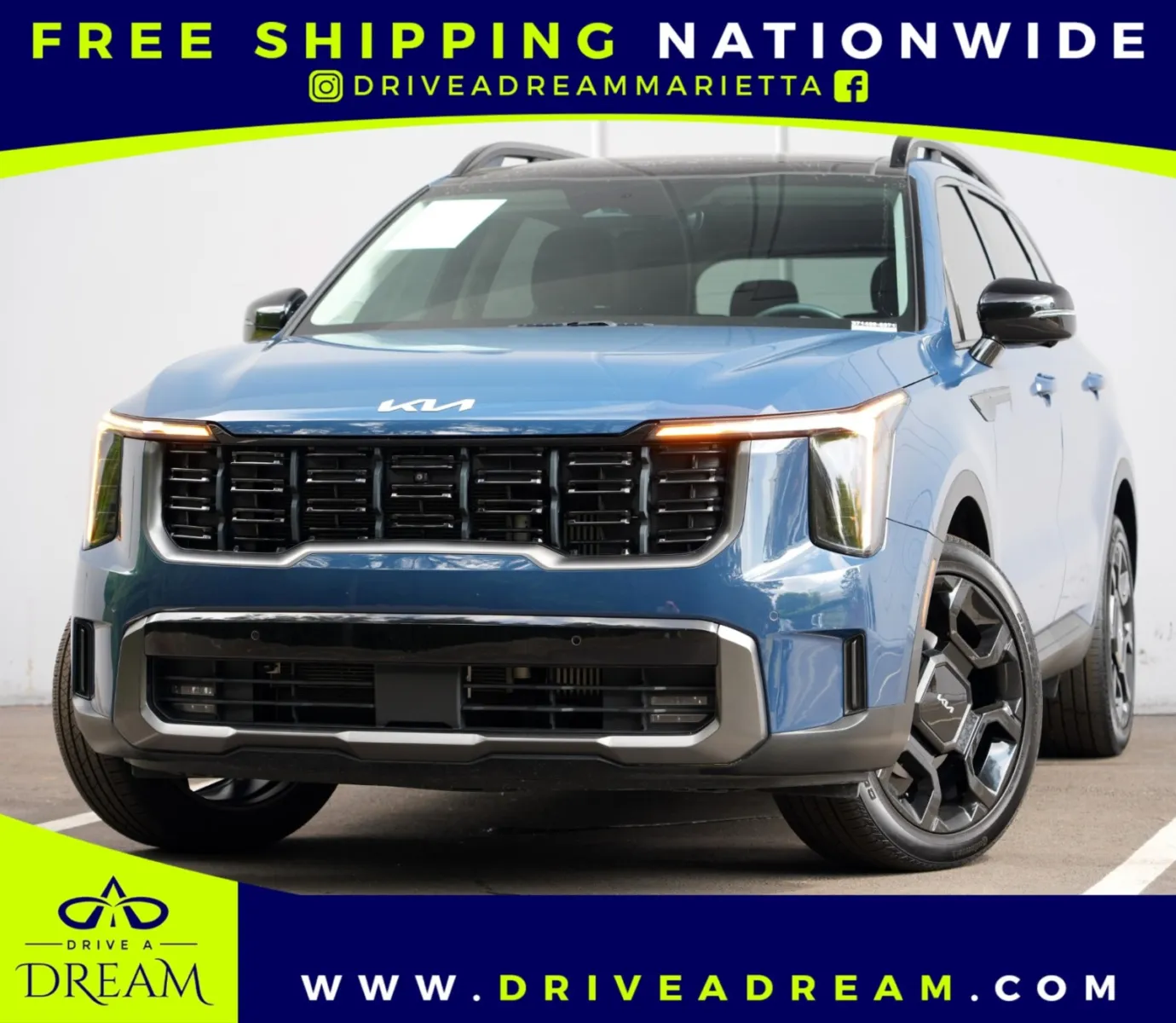 Blue 2024 Kia Sorento X-Line SX for sale in Marietta, GA