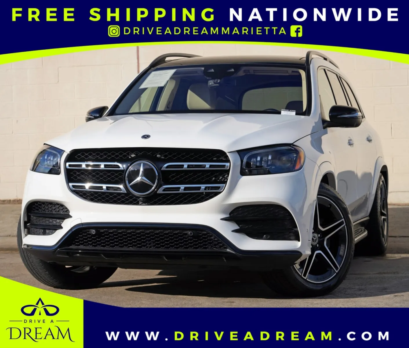 White 2023 Mercedes-Benz GLS 450 w/ AMG Line & Driver Assist Plus Packages for sale in Marietta, GA