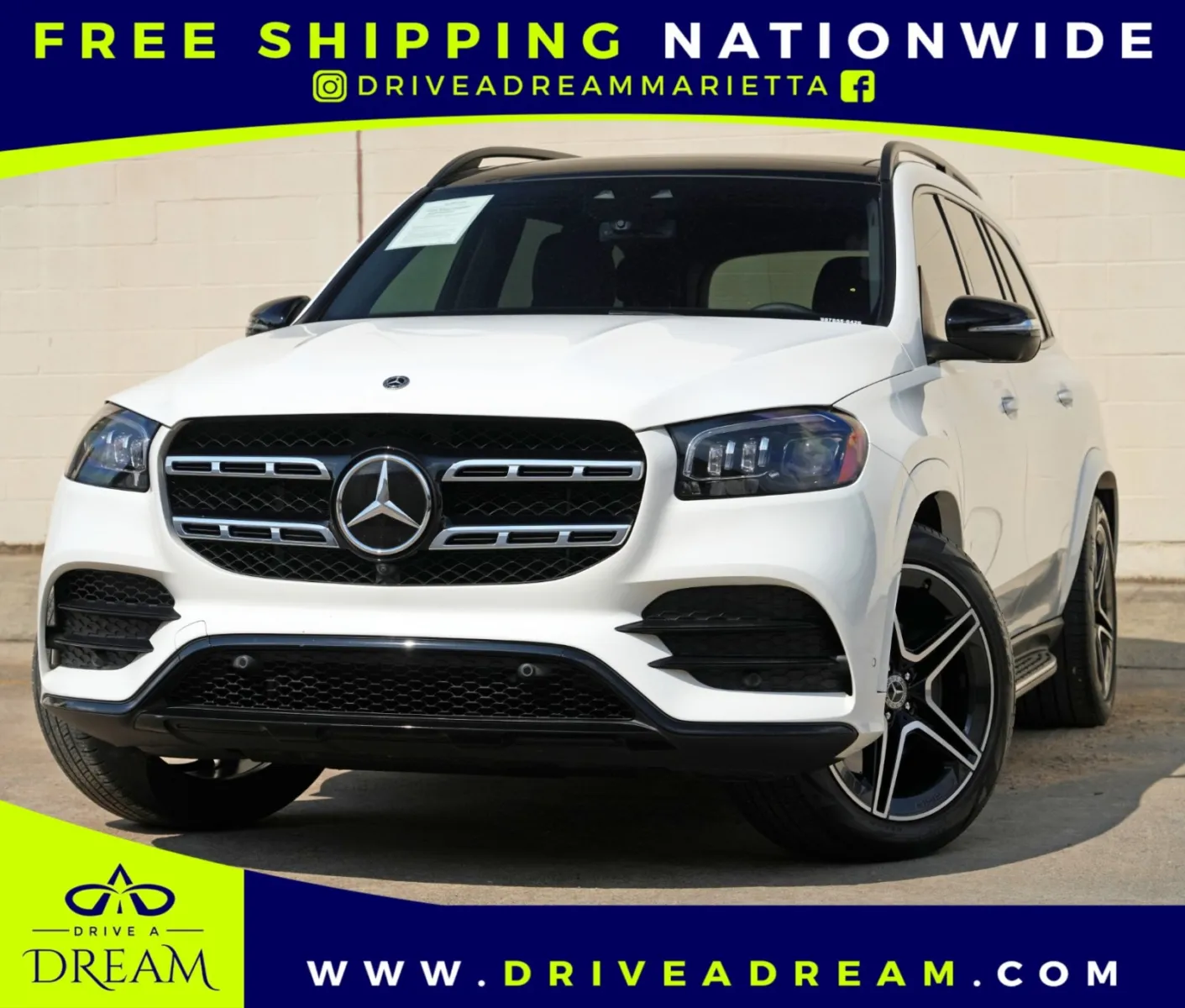 White 2023 Mercedes-Benz GLS 450 w/ AMG Line & Driver Assist Packages for sale in Marietta, GA