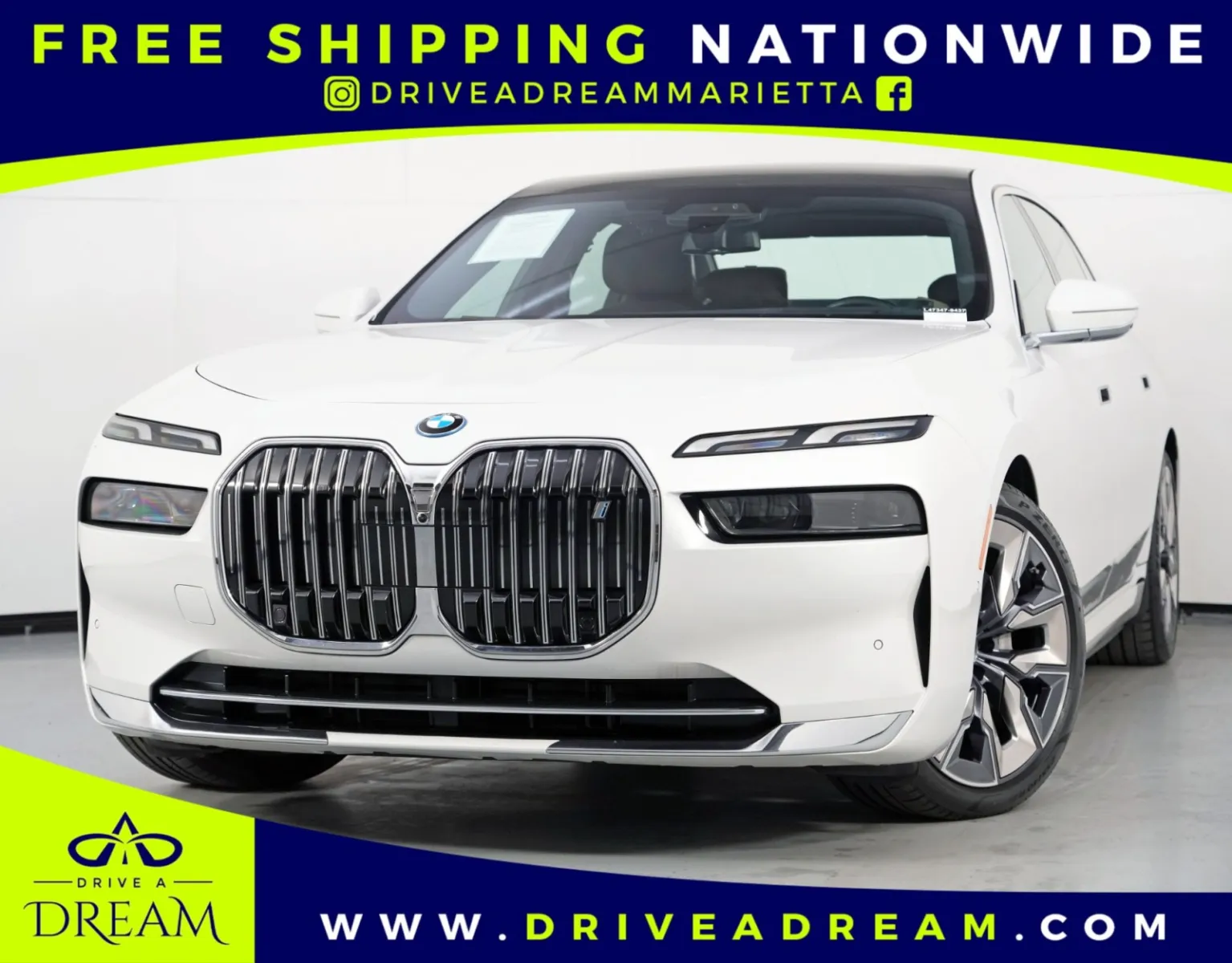White 2023 BMW i7 xDrive60 w/ Driving Assist Pro & Parking Assist Packages for sale in Marietta, GA