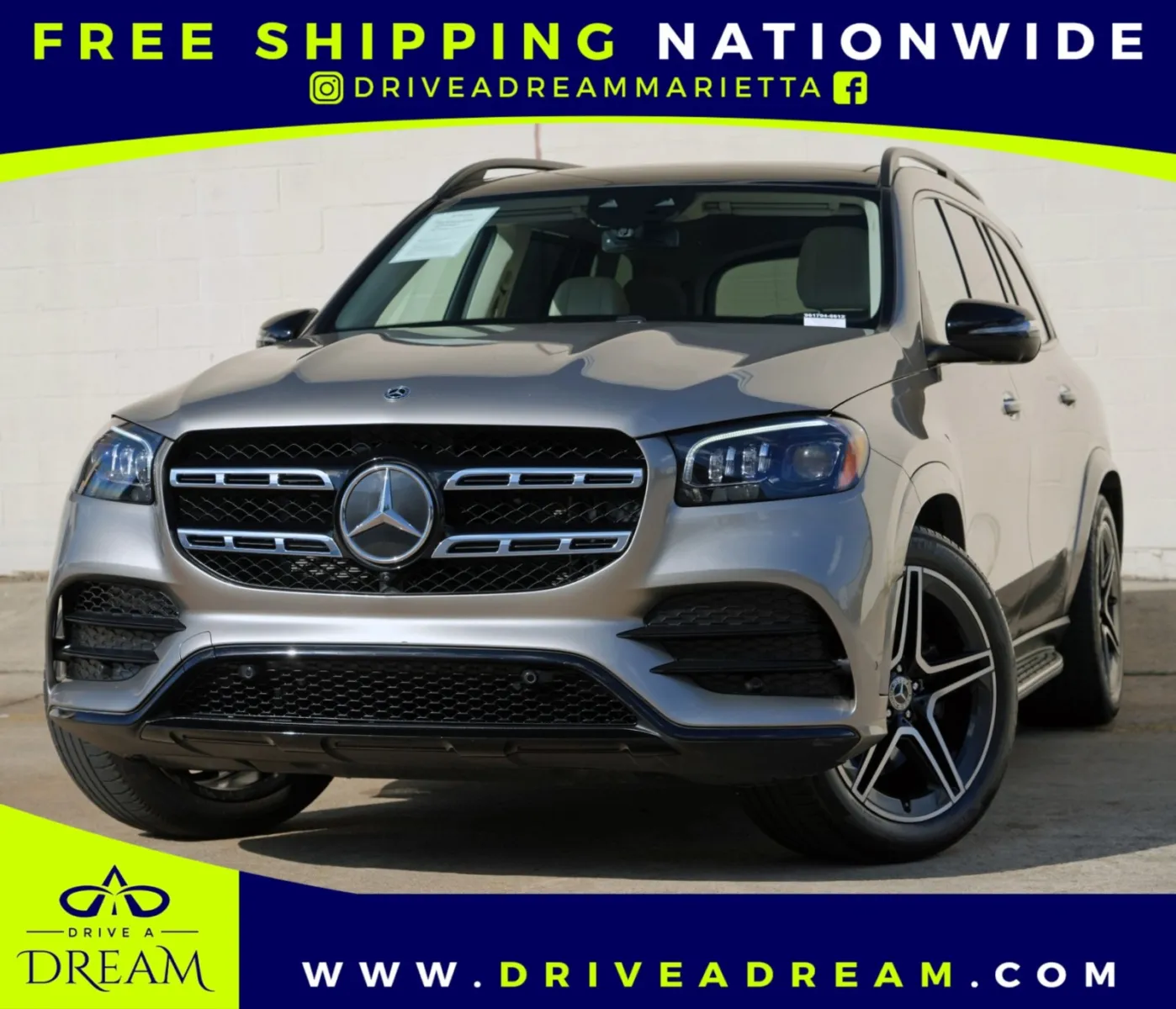 Silver 2023 Mercedes-Benz GLS 450 w/ AMG Line & Night Packages for sale in Marietta, GA