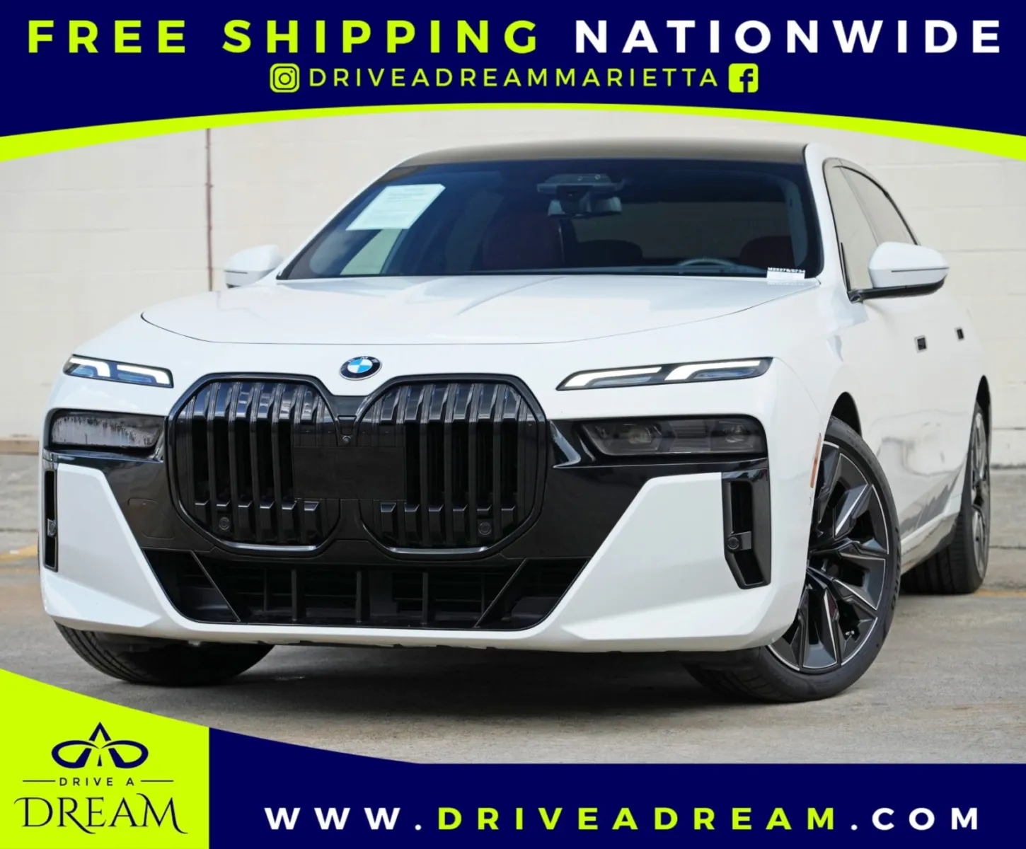 White 2023 BMW 7 Series 740i w/ M Sport, Driving & Parking Assist Packages for sale in Marietta, GA