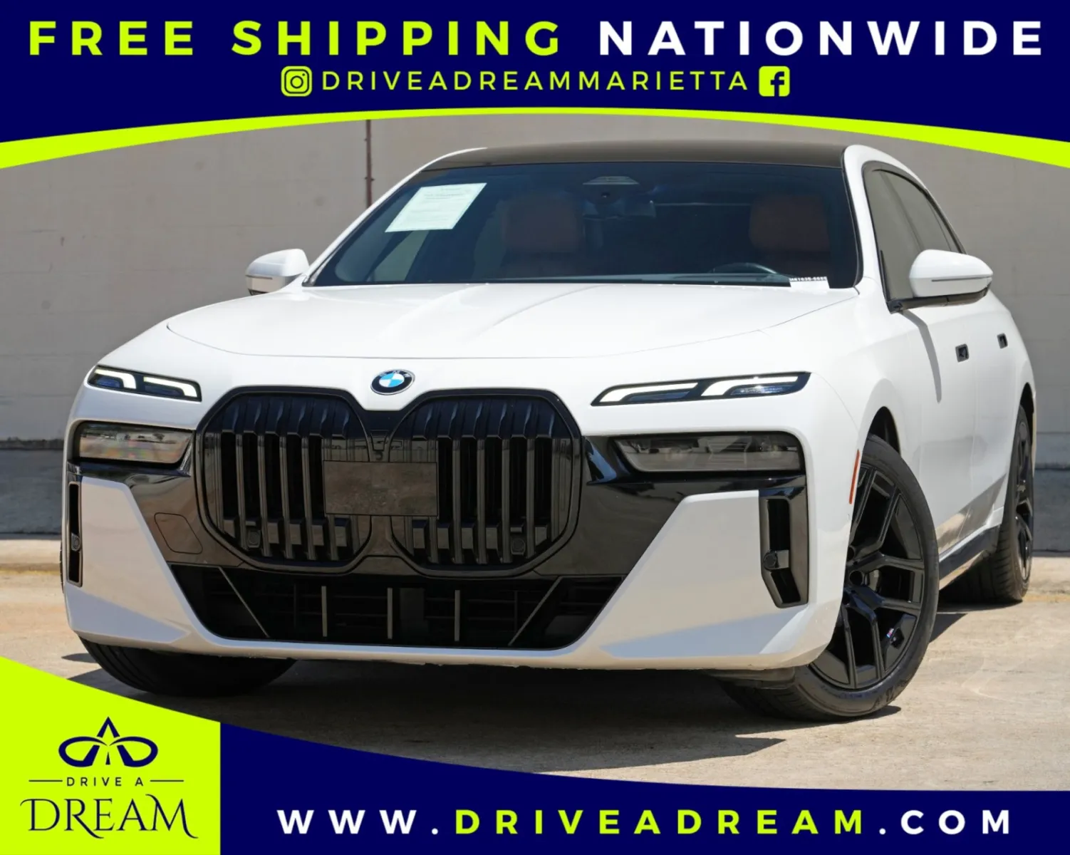 White 2023 BMW 7 Series 740i w/ M Sport & Parking Assist Packages for sale in Marietta, GA