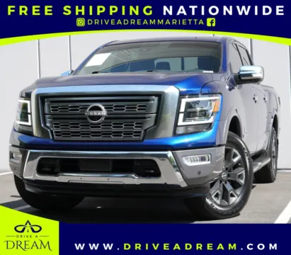 Blue 2024 Nissan Titan Platinum Reserve for sale in Marietta, GA