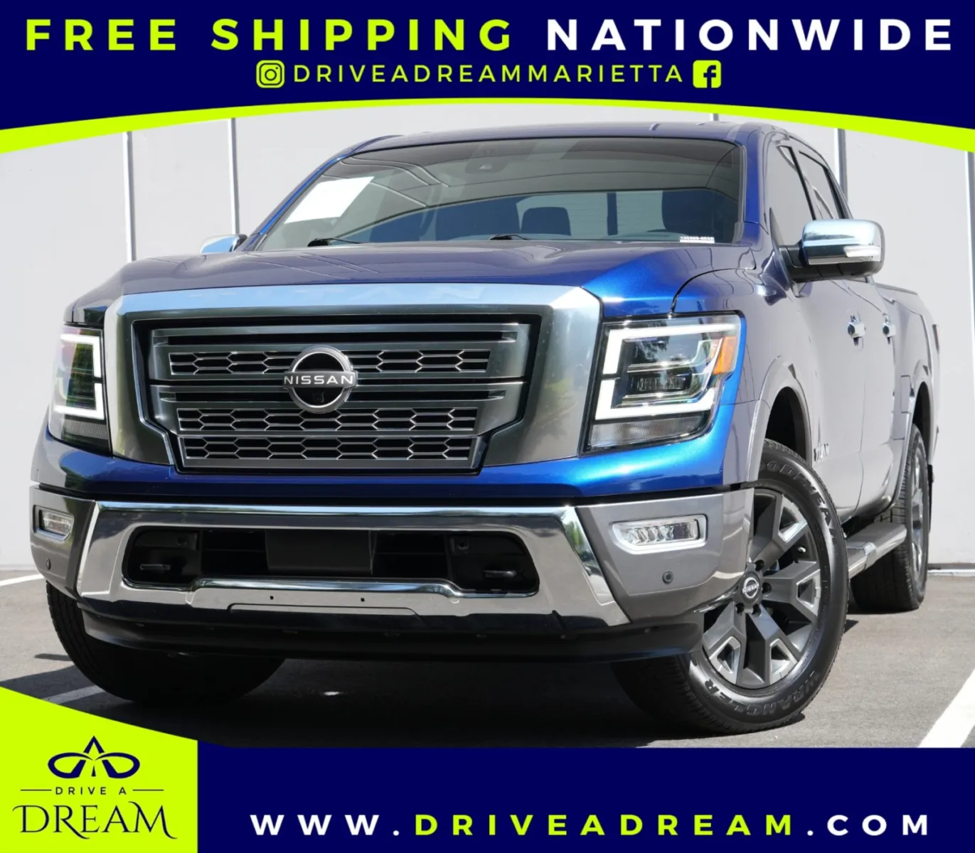 Blue 2024 Nissan Titan Platinum Reserve for sale in Marietta, GA