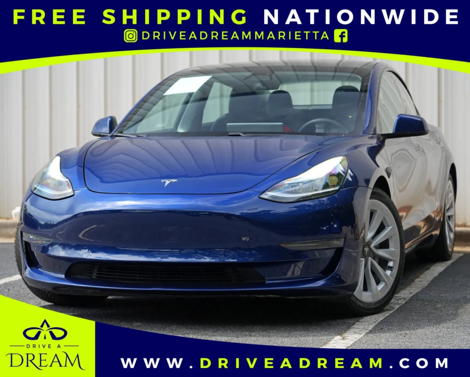Blue 2021 Tesla Model 3 Long Range for sale in Marietta, GA