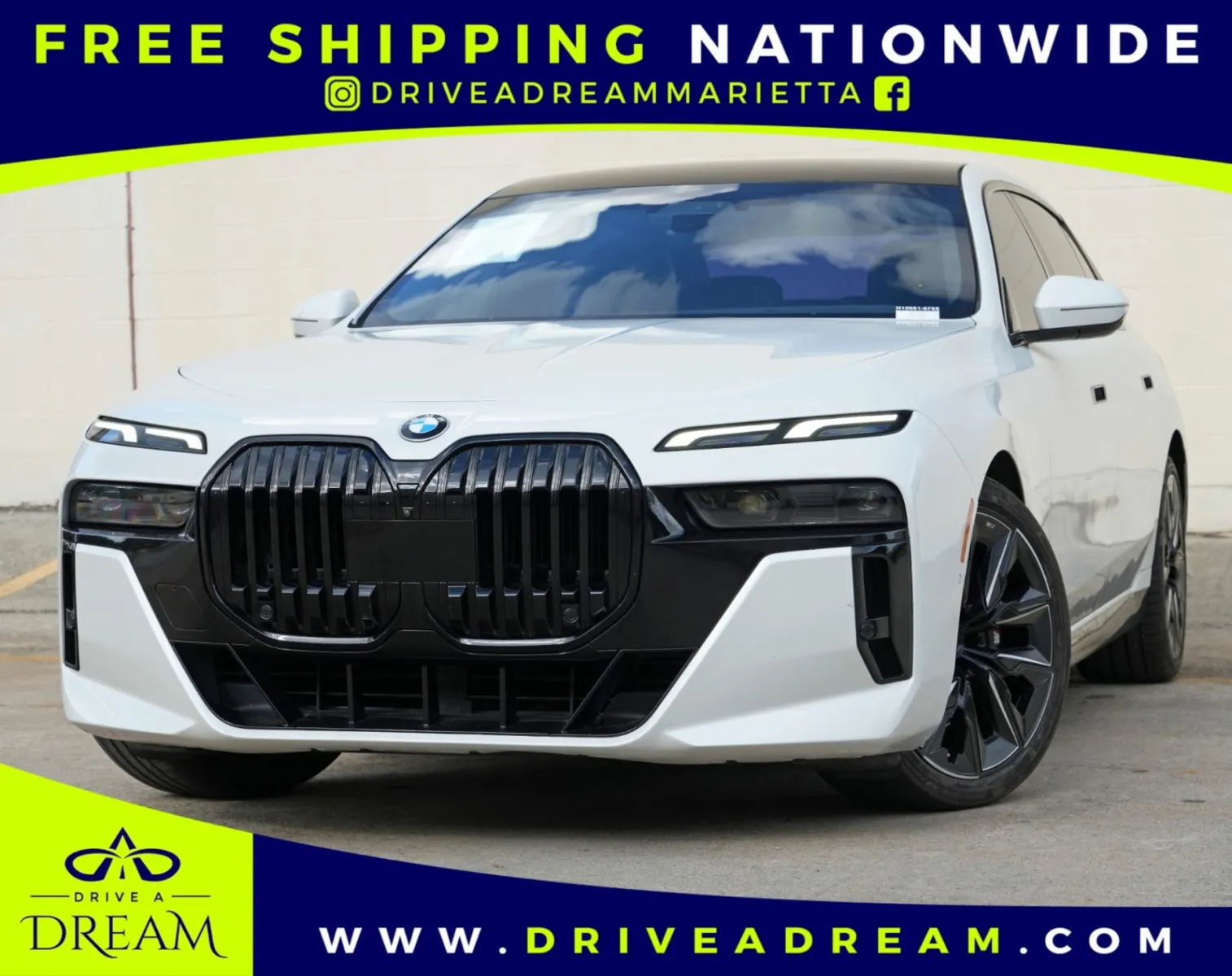 White 2023 BMW 7 Series 740i w/ M Sport Pro, Driving & Parking Assist Packages for sale in Marietta, GA
