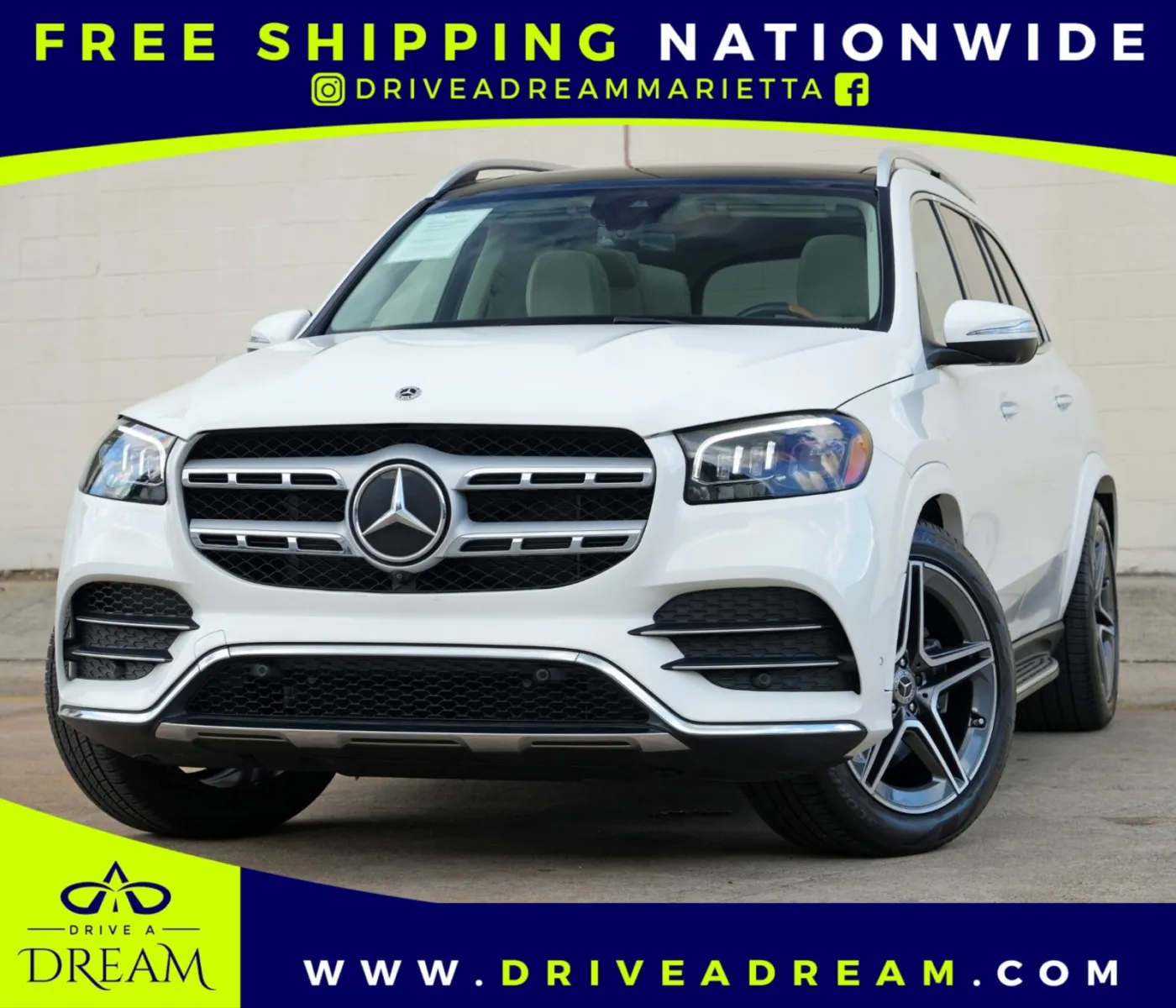 White 2023 Mercedes-Benz GLS 450 w/ AMG Line Package for sale in Marietta, GA