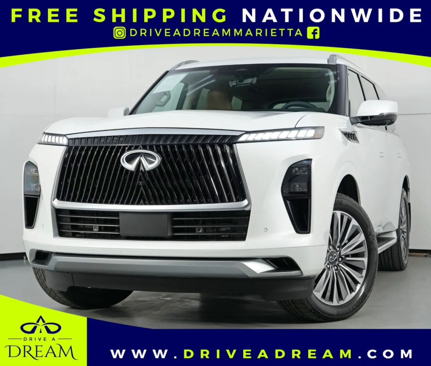 White 2025 INFINITI QX80 LUXE w/ ProPilot Assist for sale in Marietta, GA