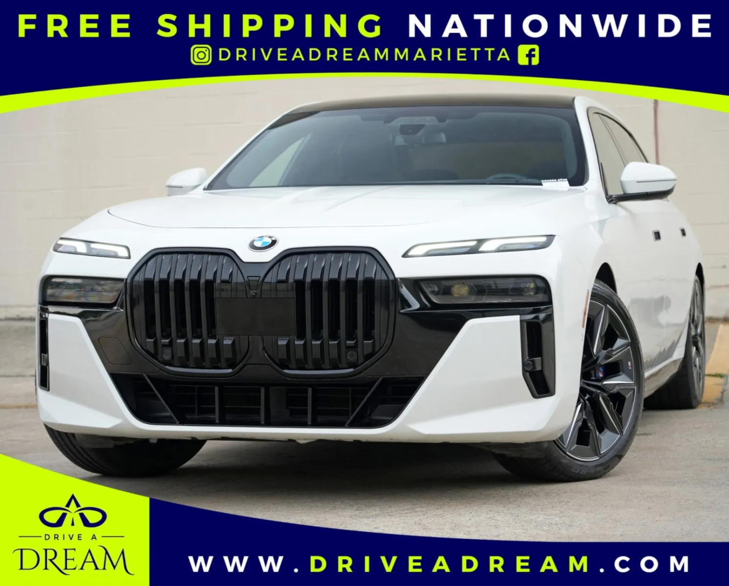 White 2023 BMW 7 Series 740i w/ M Sport, Driving & Parking Assist Packages for sale in Marietta, GA