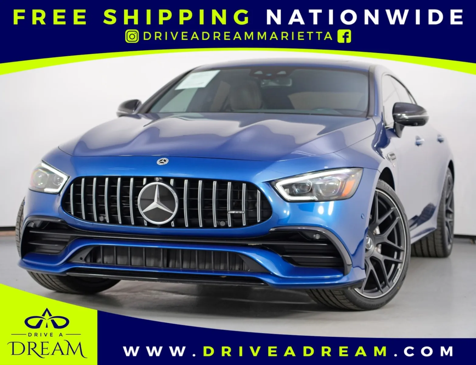 Blue 2022 Mercedes-Benz AMG GT 43 w/ Driver & Night Packages for sale in Marietta, GA