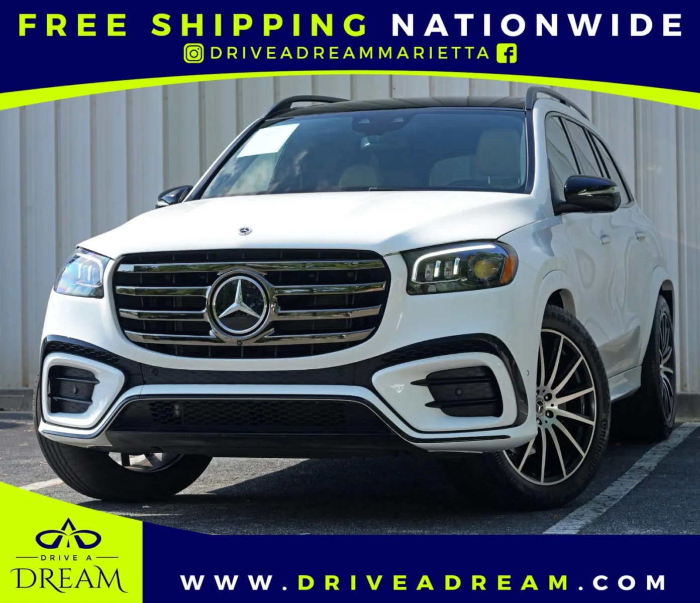 White 2025 Mercedes-Benz GLS 450 w/ AMG Line & Night Packages for sale in Marietta, GA