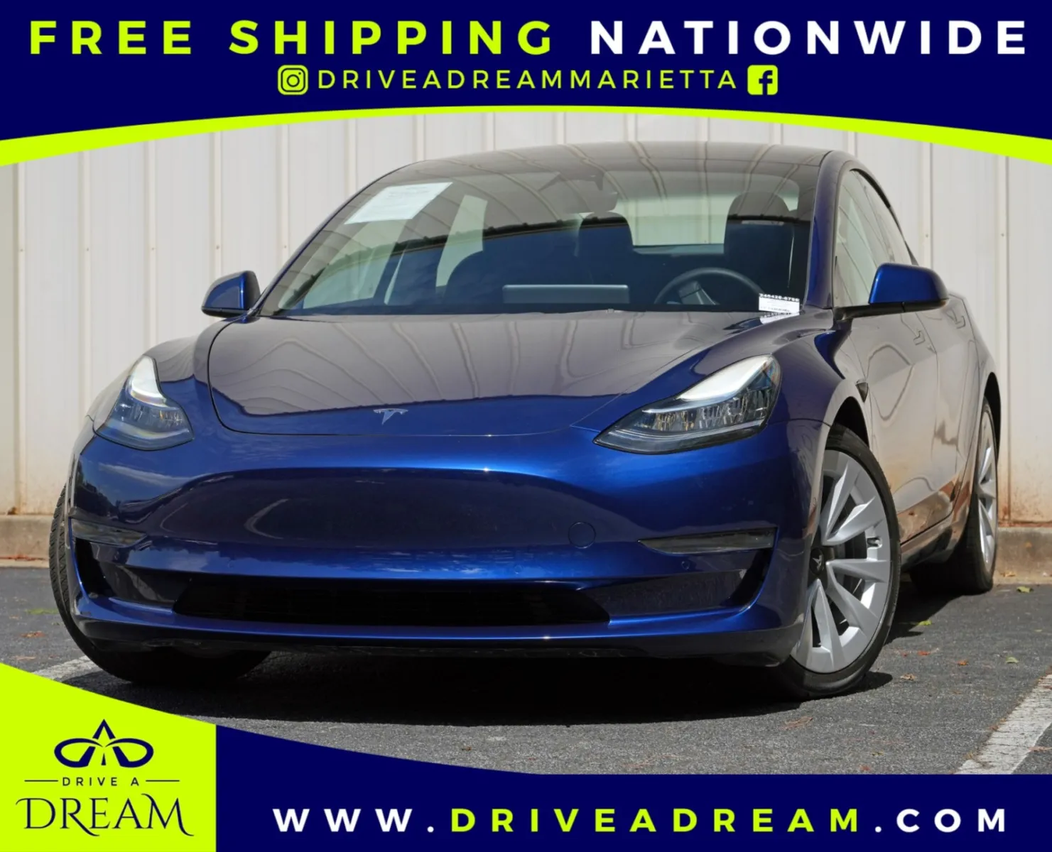 Blue 2022 Tesla Model 3 for sale in Marietta, GA