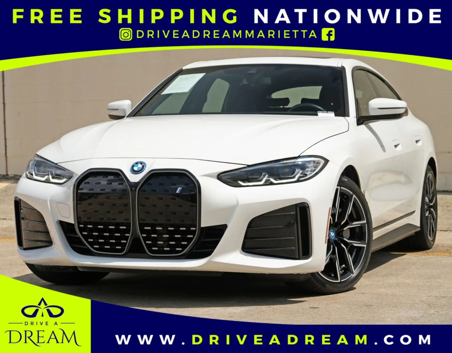 White 2023 BMW i4 eDrive40 w/ M Sport, Premium & Parking Assist Packages for sale in Marietta, GA