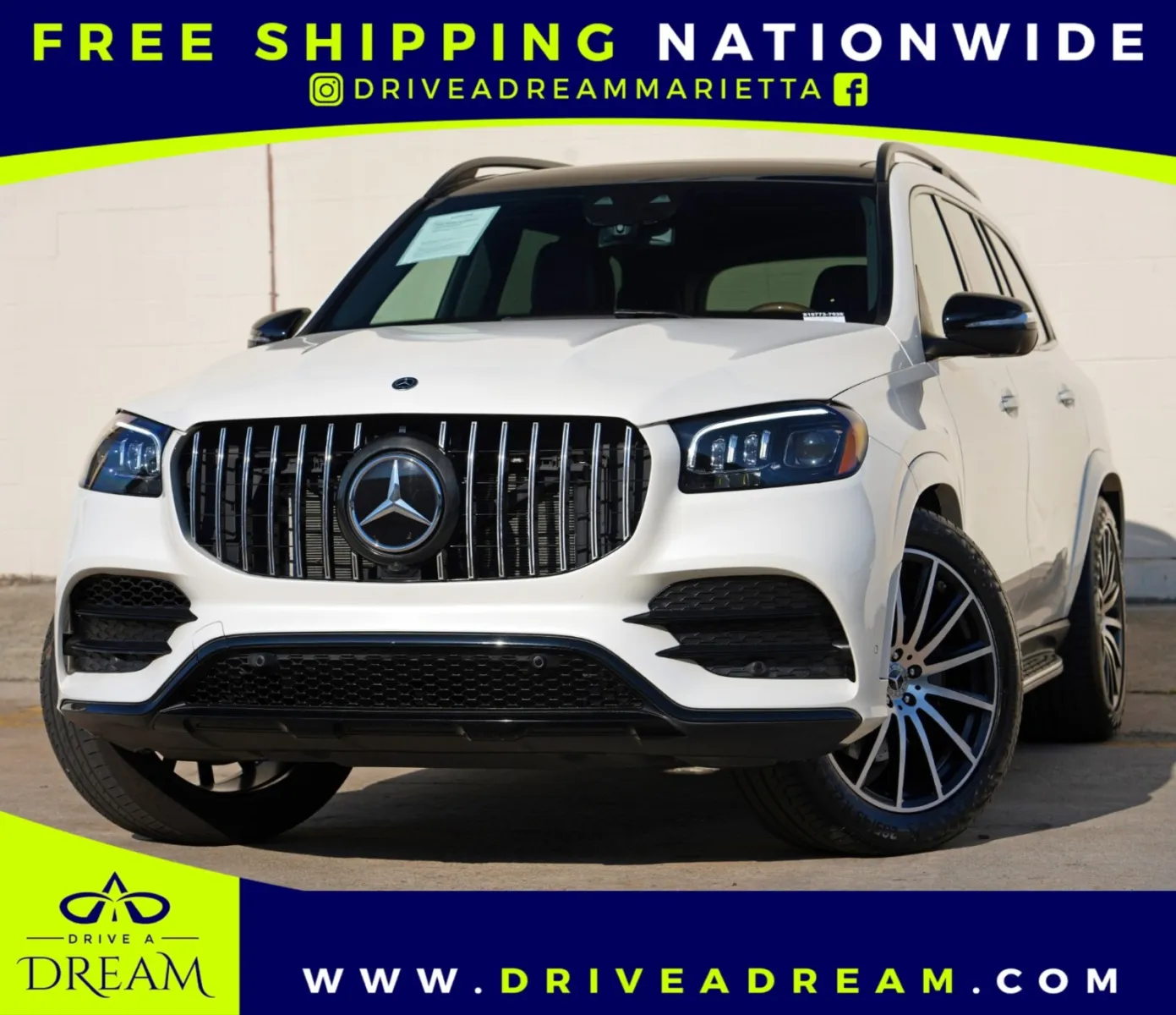 White 2022 Mercedes-Benz GLS 580 w/ Driver Assist & Night Packages for sale in Marietta, GA