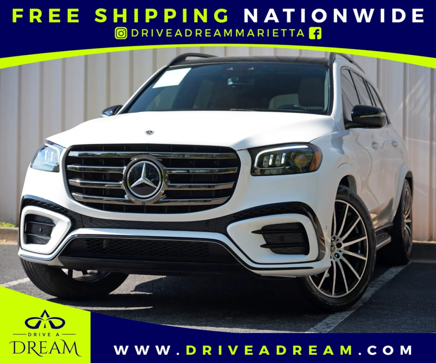 White 2025 Mercedes-Benz GLS 450 w/ AMG Line & Night Packages for sale in Marietta, GA