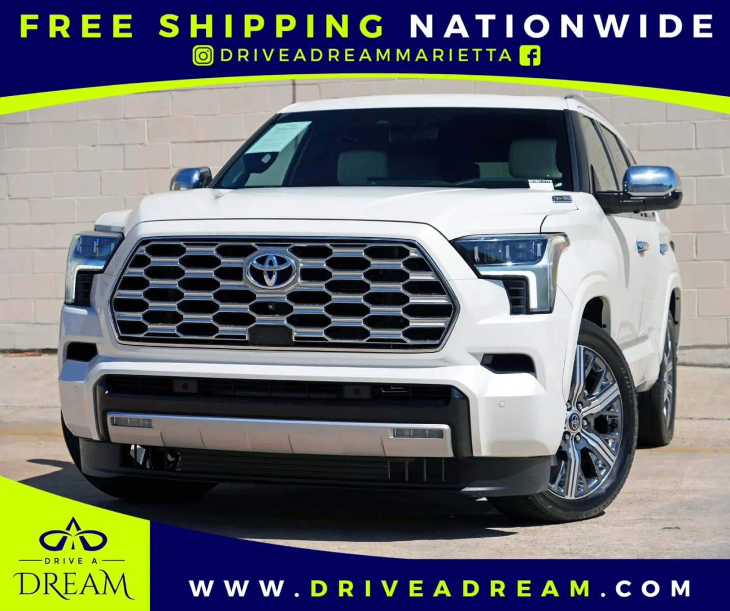 White 2023 Toyota Sequoia Capstone for sale in Marietta, GA