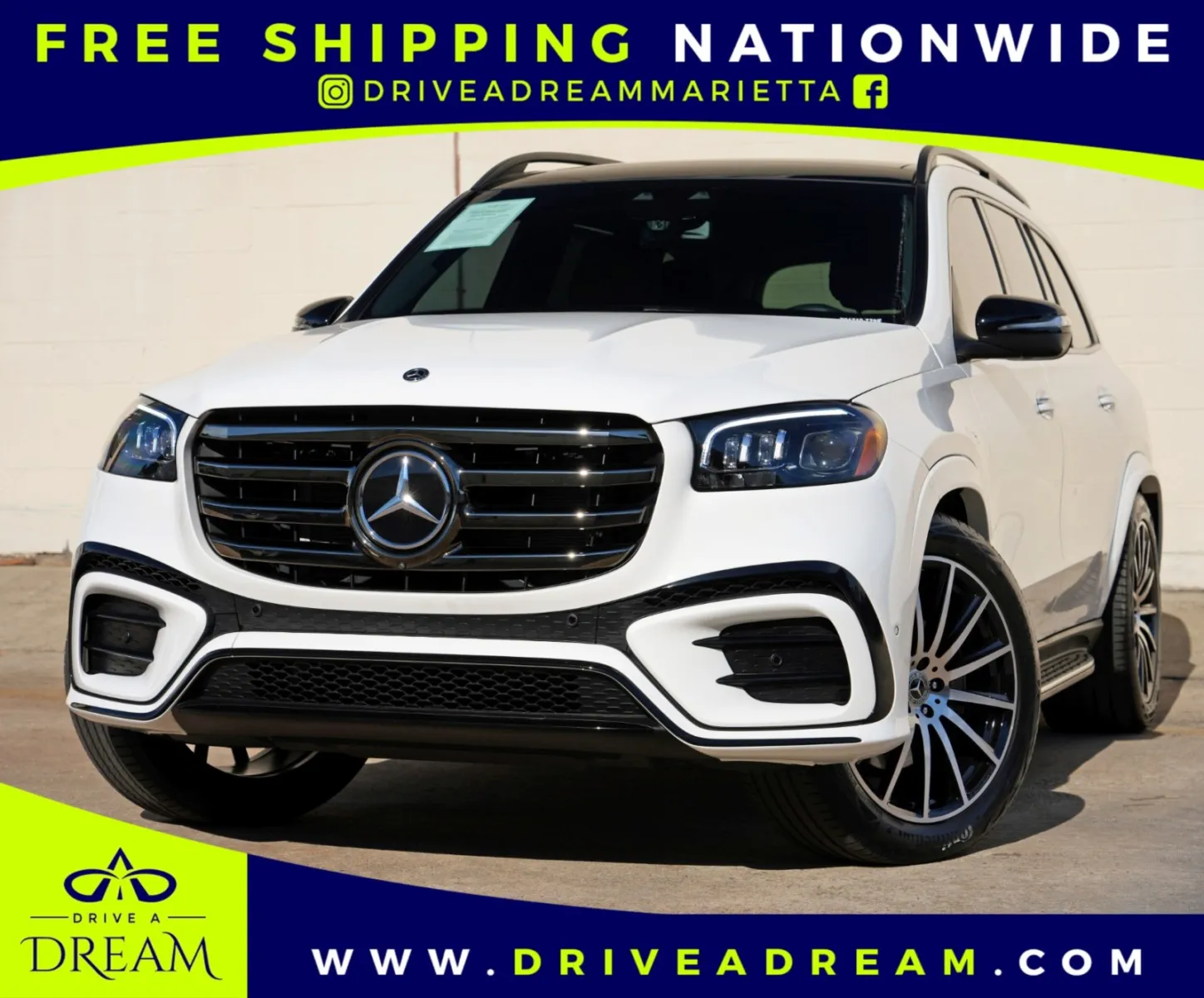 White 2026 Mercedes-Benz GLS 580 w/ Night Package for sale in Marietta, GA