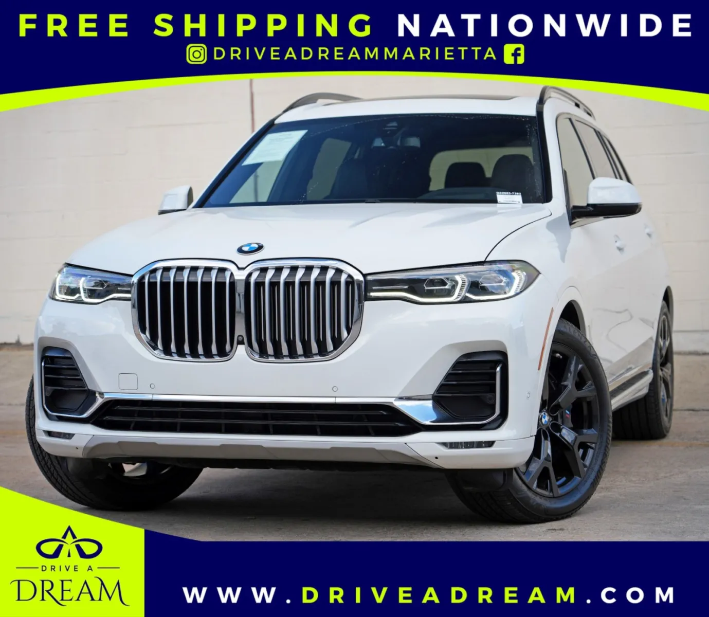 White 2021 BMW X7 xDrive40i w/ Premium & Parking Assist Packages for sale in Marietta, GA