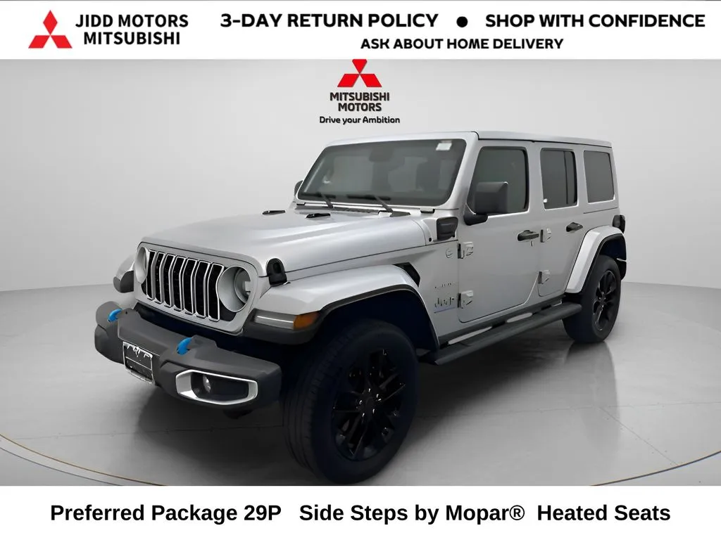 Silver 2024 Jeep Wrangler Sahara 4xe for sale in Des Plaines, IL