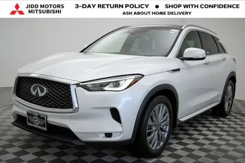Photos of 2023 INFINITI QX50 LUXE for sale in Des Plaines, IL at Jidd Motors Mitsubishi