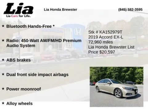 More photos of 2019 Honda Accord EX-L at Lia Honda Brewster, NY