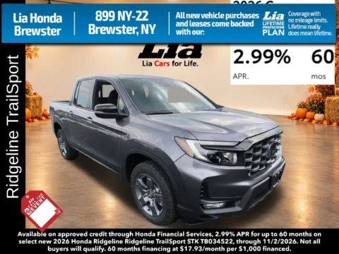 Gray 2026 Honda Ridgeline TrailSport for sale in Brewster, NY