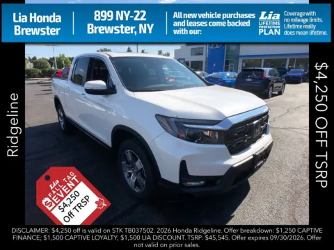 White 2026 Honda Ridgeline RTL for sale in Brewster, NY
