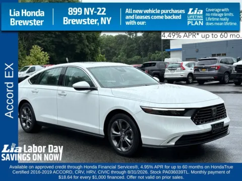 White 2023 Honda Accord EX for sale in Brewster, NY