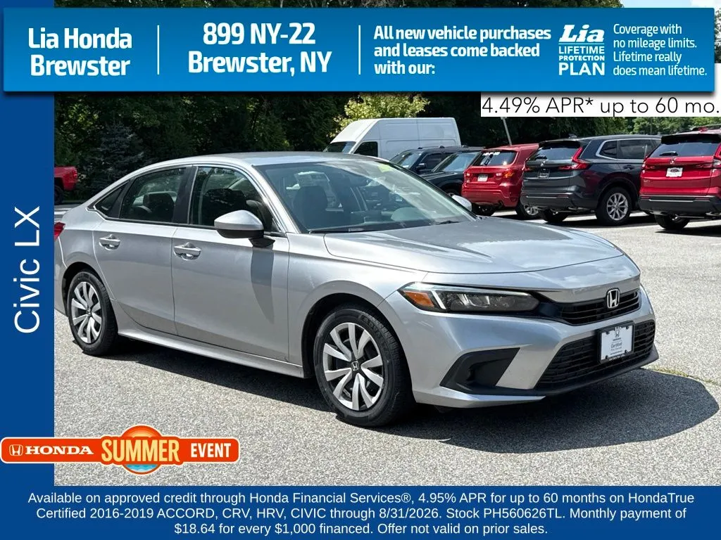 Gray 2023 Honda Civic LX for sale in Brewster, NY