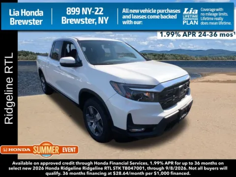 White 2026 Honda Ridgeline RTL for sale in Brewster, NY