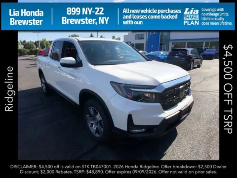 White 2026 Honda Ridgeline RTL for sale in Brewster, NY