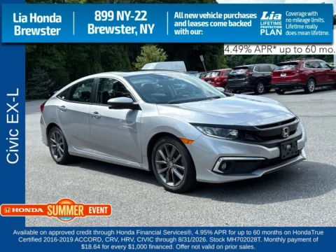 Gray 2021 Honda Civic EX-L for sale in Brewster, NY